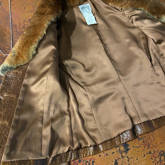Armani Jacket 🧥 100 % Leather and Real Fur 💕🌸😍! - Picture 12 of 13